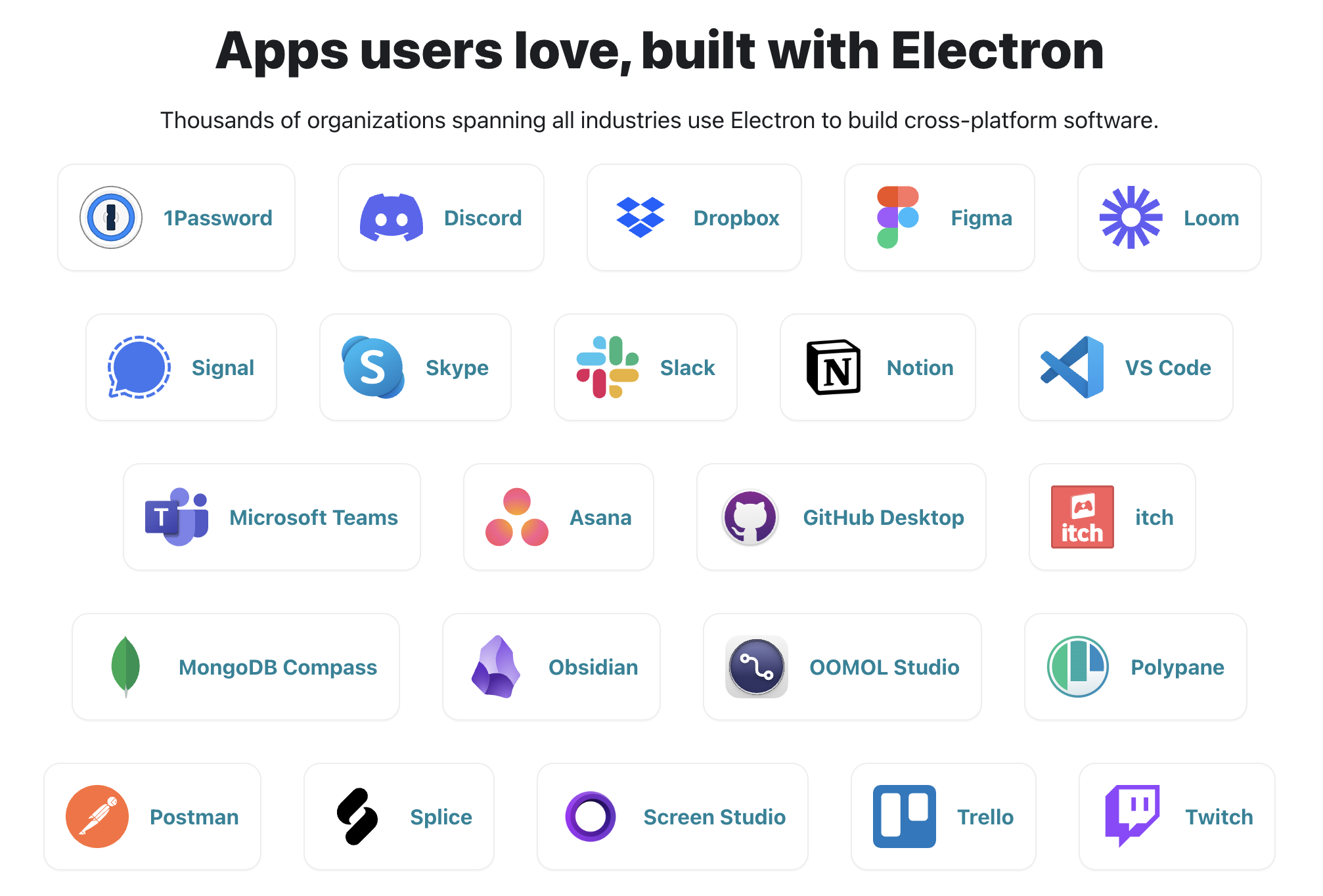 Electron app showcase